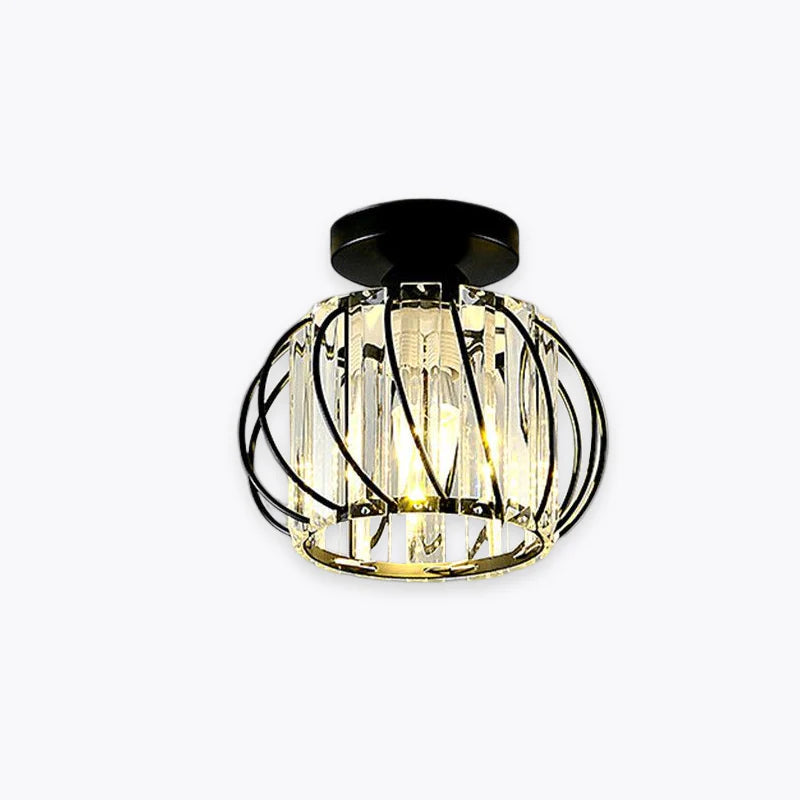 Elegant Black & Gold Spherical Ceiling Light for Sitting Room