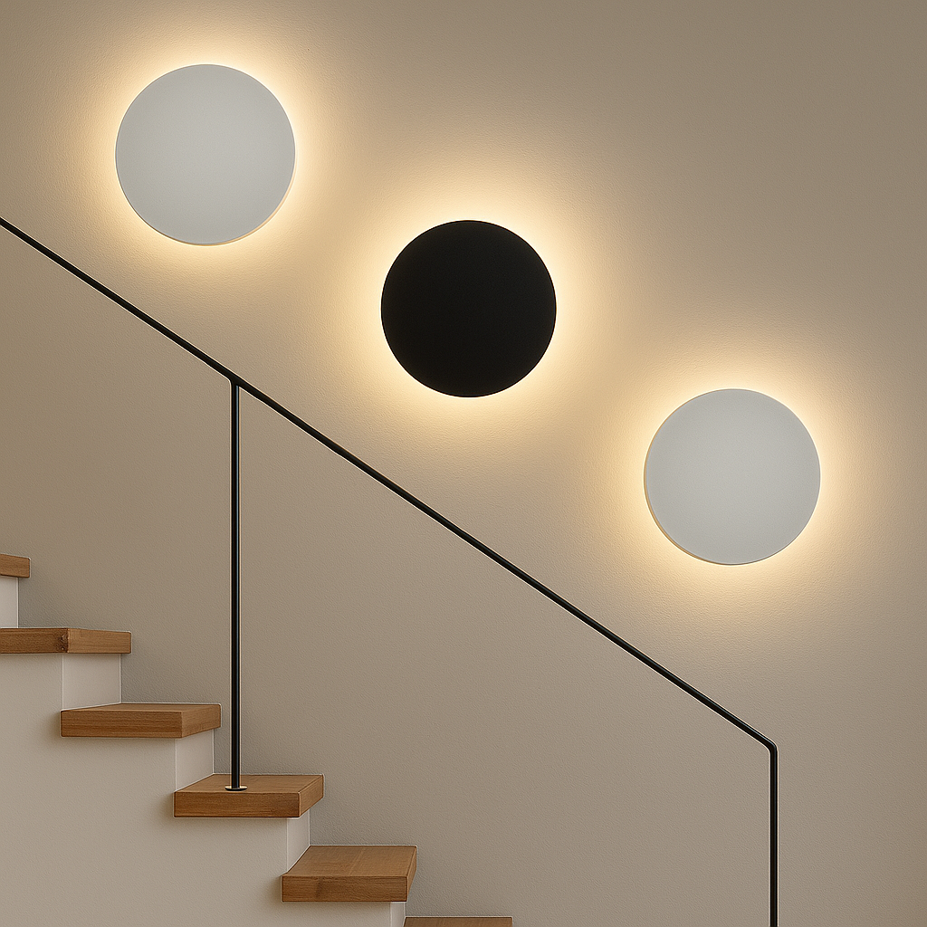 Sleek dome wall lamp round