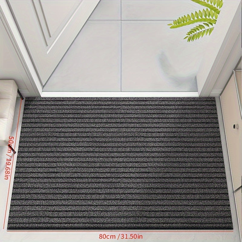 Weather mat black-gray ribbed pattern