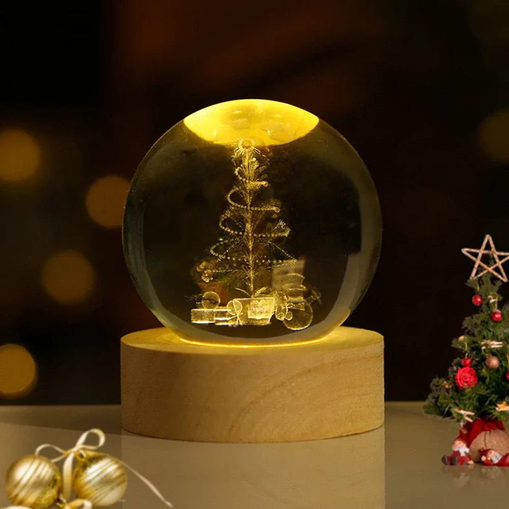 Luminous 3D Crystal Ball Glowing Planet Night Light