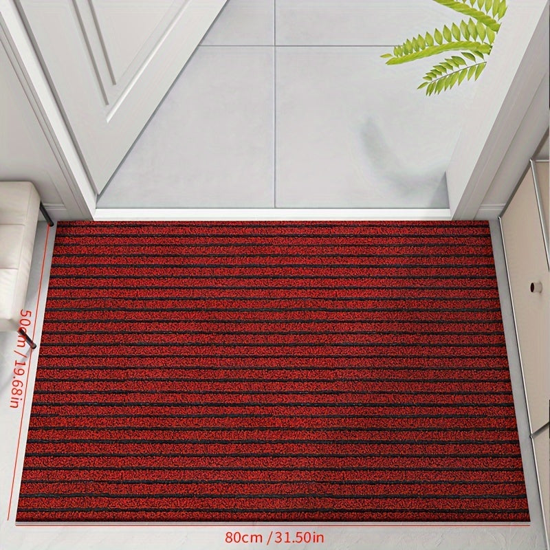 Weather mat black-gray ribbed pattern