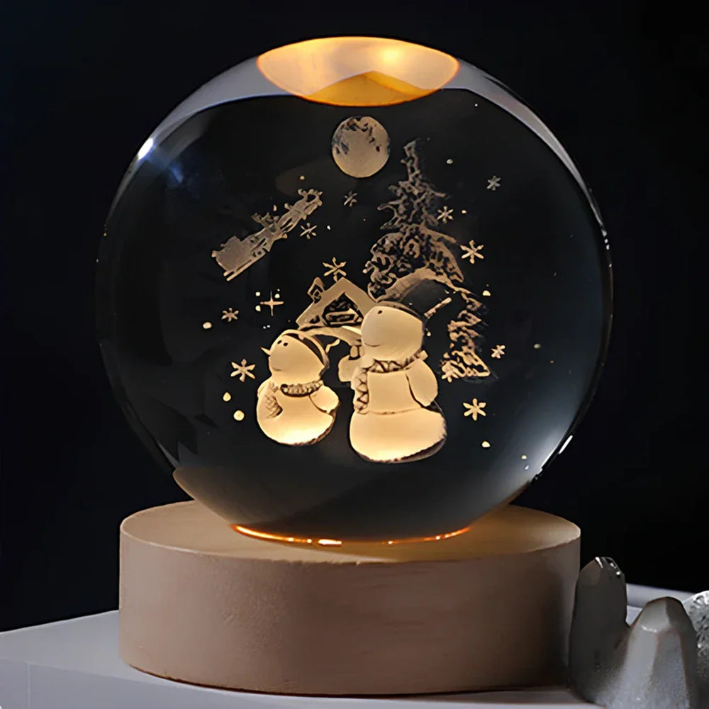 Luminous 3D Crystal Ball Glowing Planet Night Light