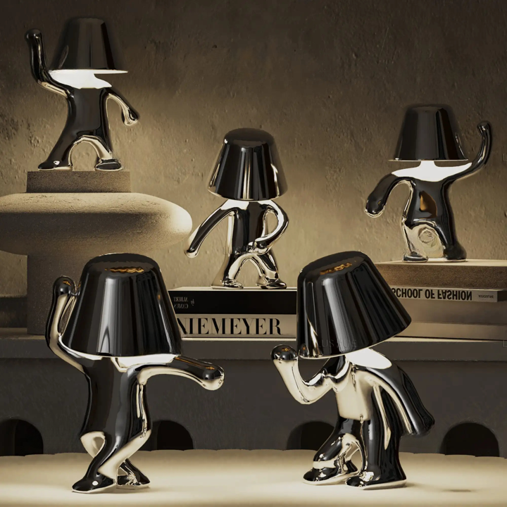 Lumofigo Sculpturale Tafellamp met Dansend Design en Glanzende Finish