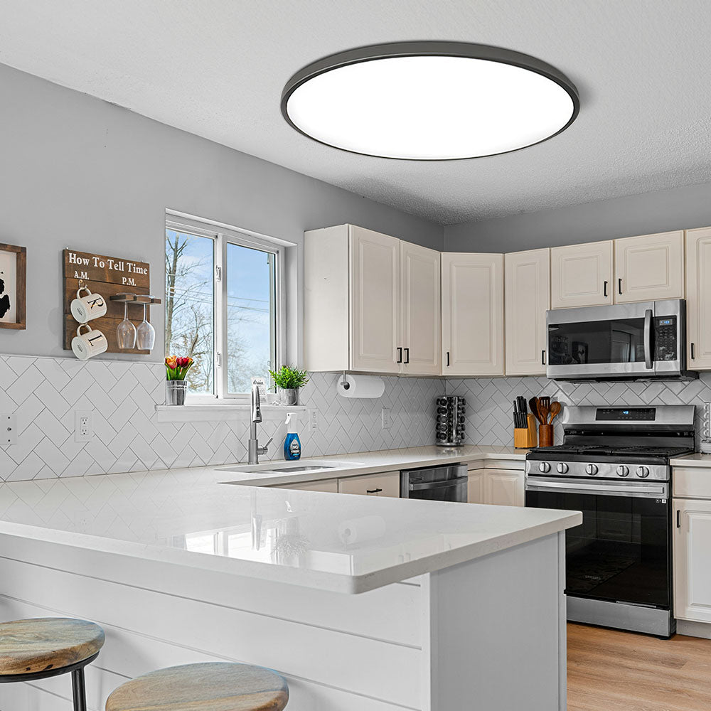 Sleek modern round LED ceiling lamp for elegant living room lighting