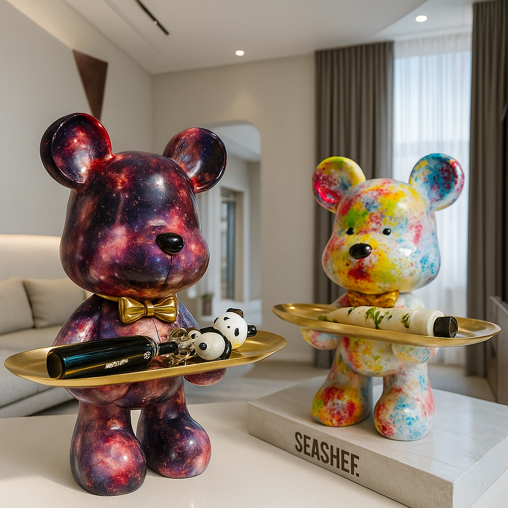 Straatpoten graffiti-bear decoratieve schaalhouder