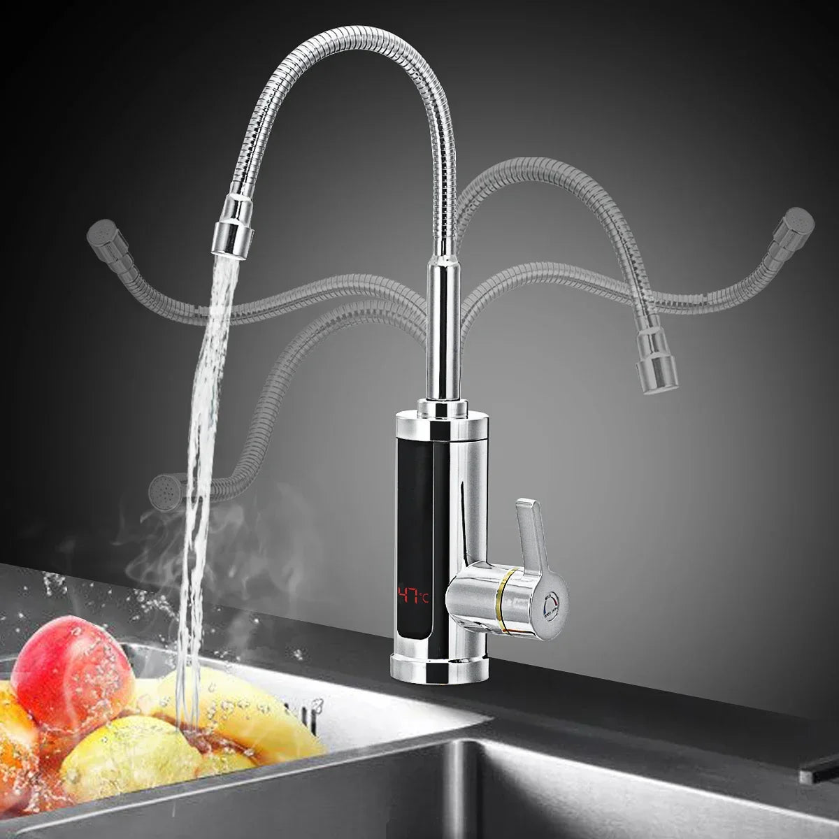 Instant Hot Water Kitchen Tap 3000W Rapid-Heating Electric Mixer