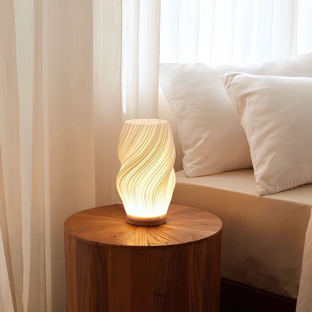 Wavecrest Table Lamp Artistic Ambient Light with Adjustable Warm & Natural Glow