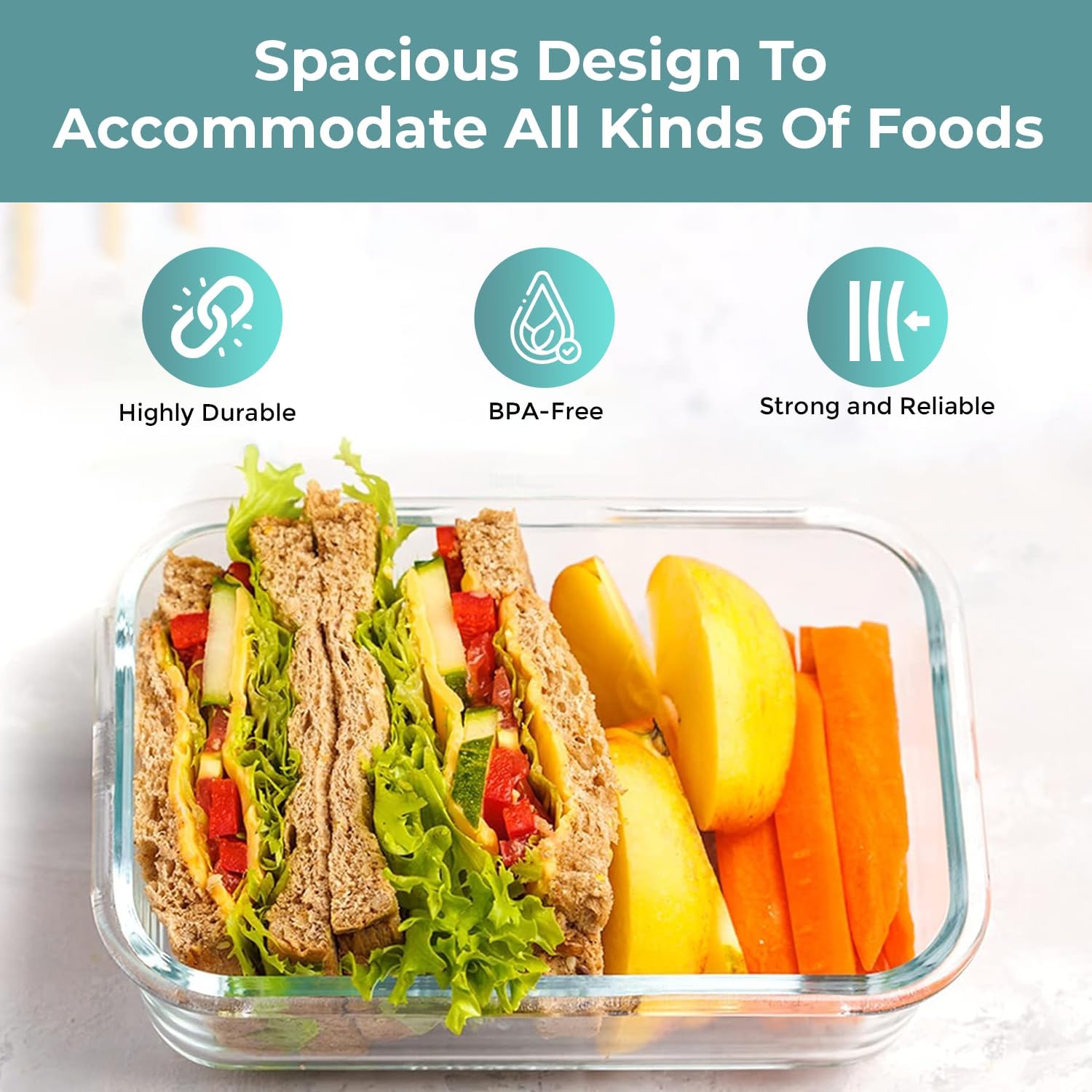 8-Piece Leak-Proof Meal Prep Containers Set with Secure Lids