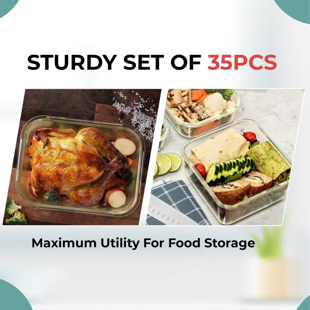 8-Piece Leak-Proof Meal Prep Containers Set with Secure Lids