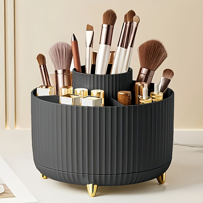 Makeup Organizer with 5 Compartments Rotating Cosmetic Storage Stand