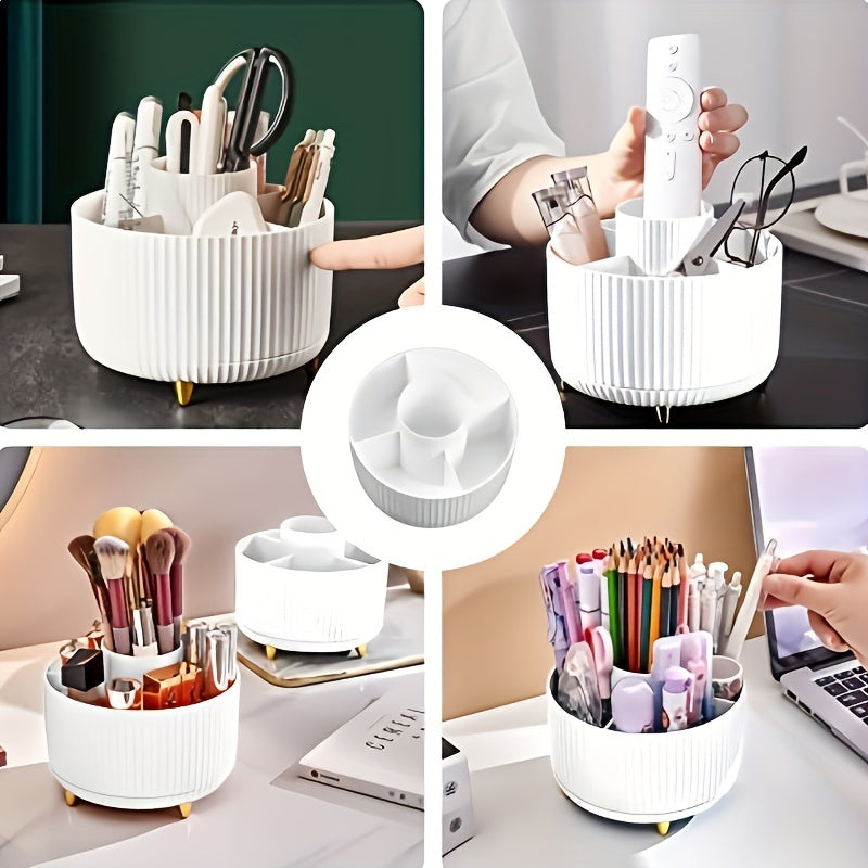 Makeup Organizer with 5 Compartments Rotating Cosmetic Storage Stand