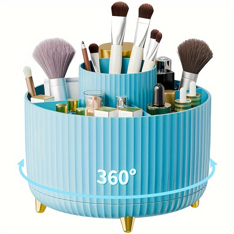Makeup Organizer with 5 Compartments Rotating Cosmetic Storage Stand