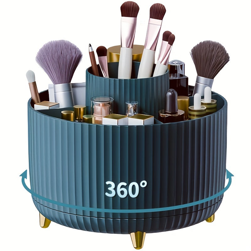 Makeup Organizer with 5 Compartments Rotating Cosmetic Storage Stand