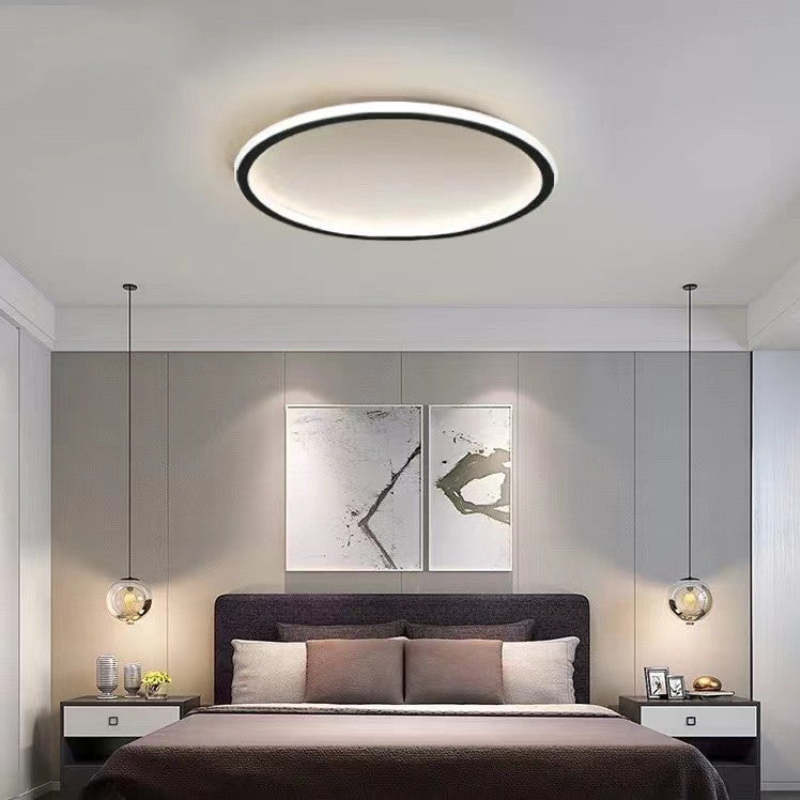 Modern LED Flush Mount Ceiling Light Round Design with Adjustable Brightness