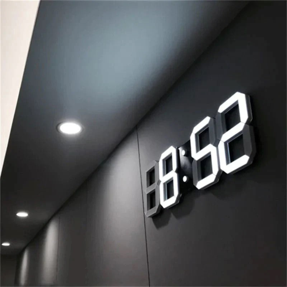 Sleek Digital LED Wall Clock Modern Time Display with Auto-Dimming