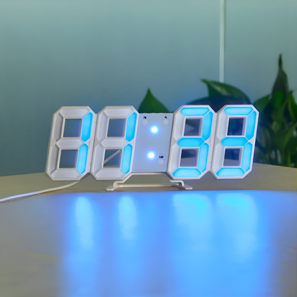 Sleek Digital LED Wall Clock Modern Time Display with Auto-Dimming