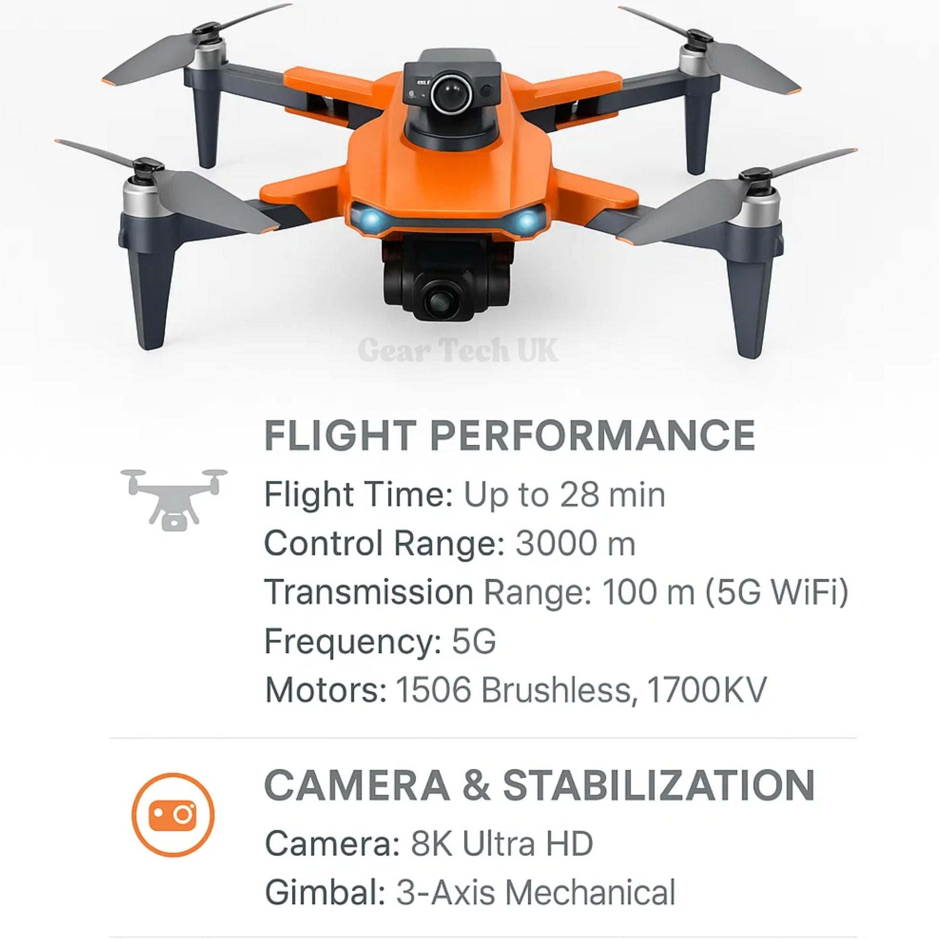 Aerial Camera Drone 8K Dual Lens, GPS Positioning, Stable Flight