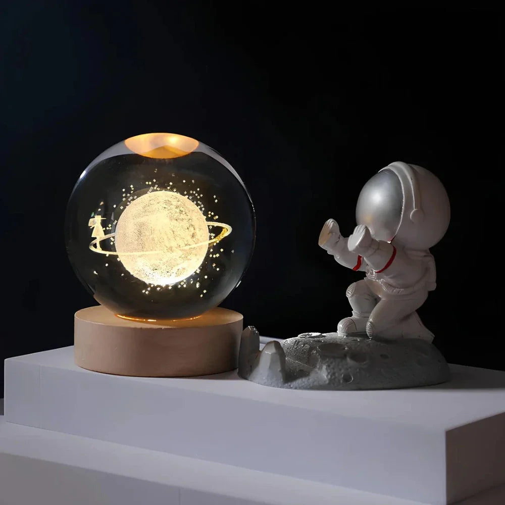 Luminous 3D Crystal Ball Glowing Planet Night Light
