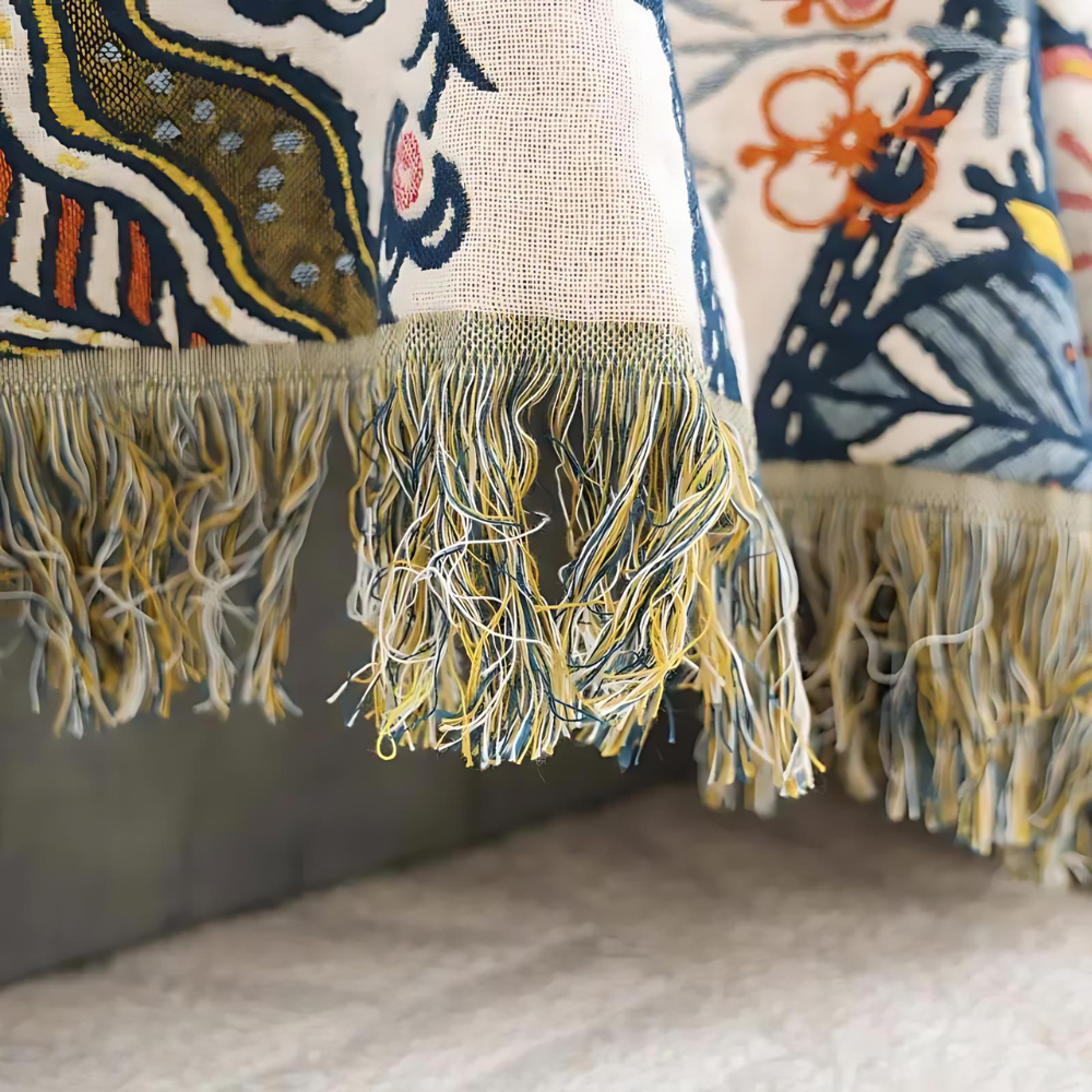Rustic Floral Blanket Reversible Lightweight Decorative Throw
