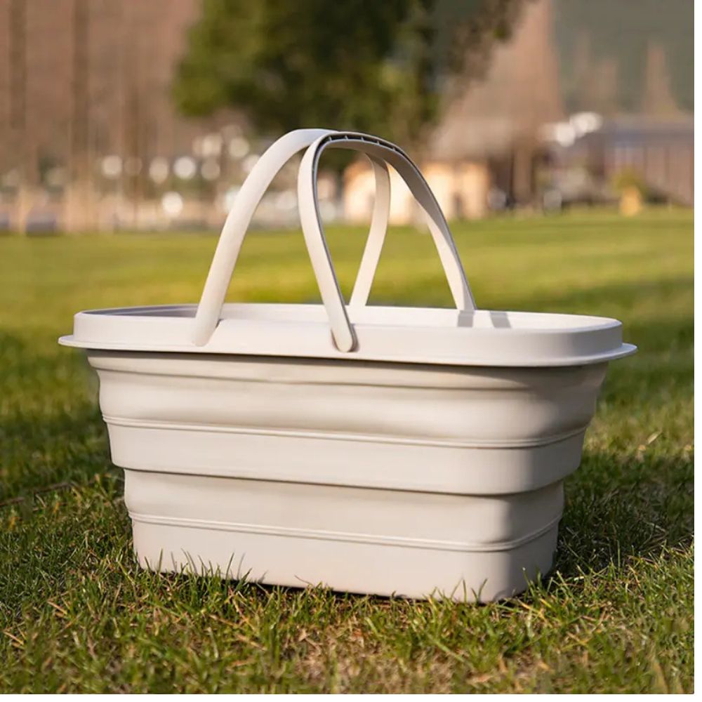 Ultra Flex Foldable Storage Basket Space-Saving Utility Tub with Handles