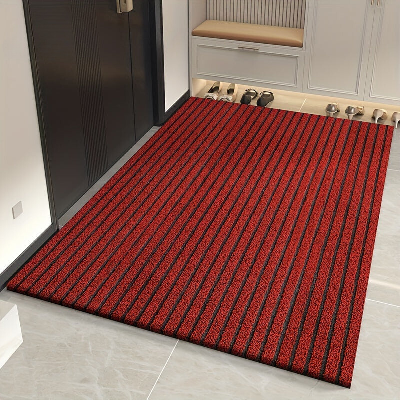 Weather mat black-gray ribbed pattern