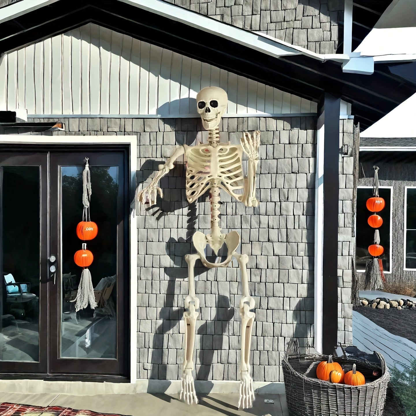 Giant 12 Ft Halloween Skeleton Decoration Posable Outdoor