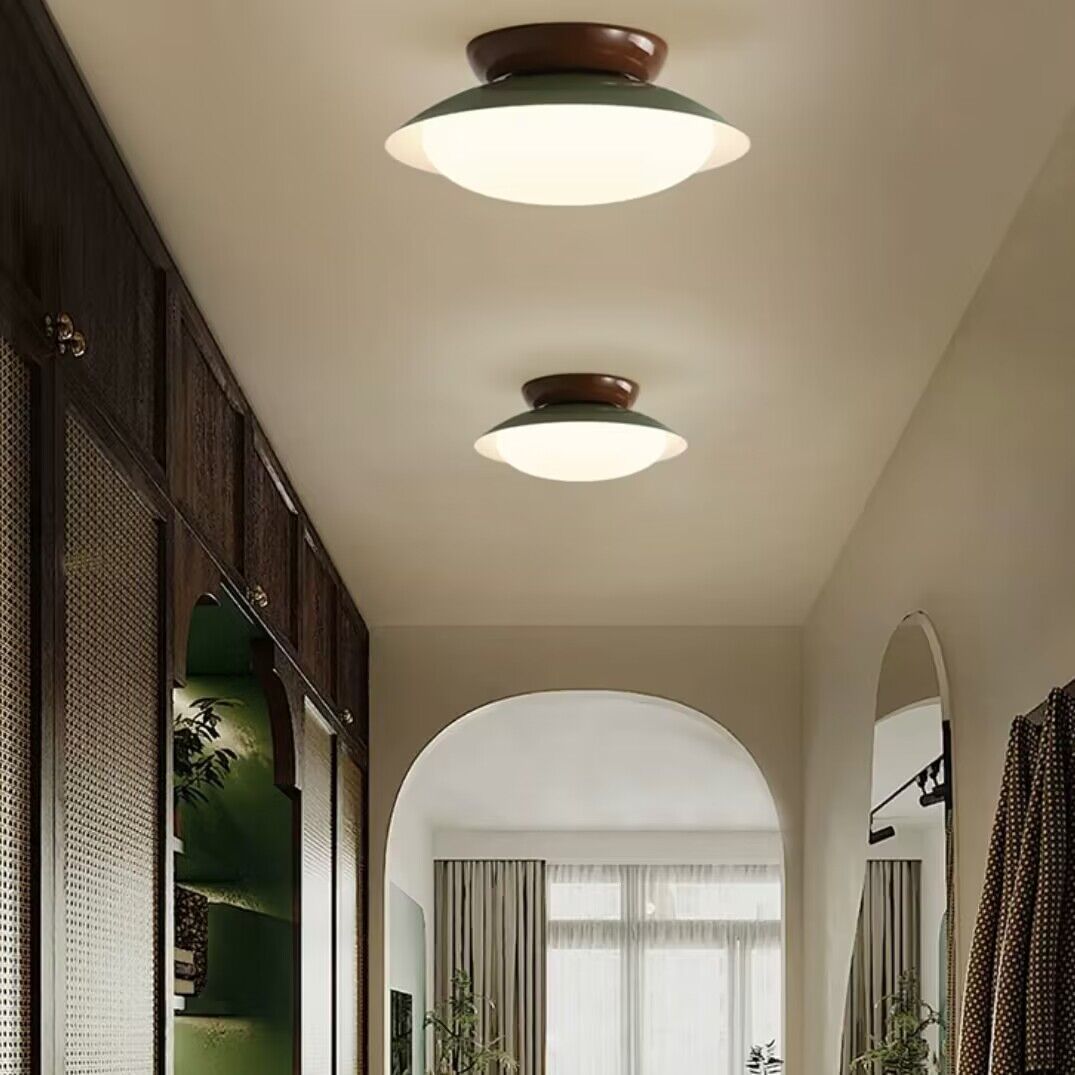 Vintage Morandi Ceiling Light Elegant Round Flush Mount for Bedroom & Living Room