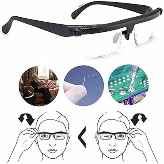 Smart Adjustable Glasses Instantly Focus for Near or Far Sight