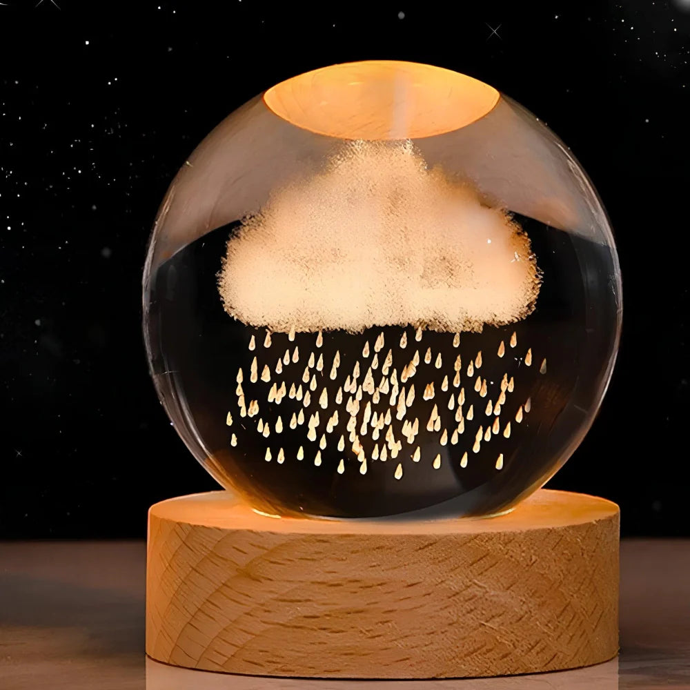 Luminous 3D Crystal Ball Glowing Planet Night Light
