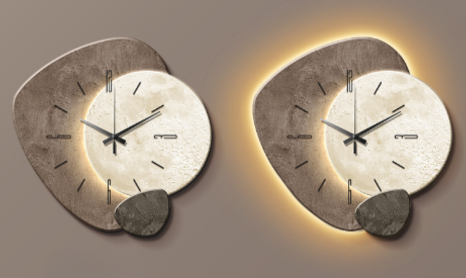 Nordklok Moderne Skandinavische Holzwanduhr