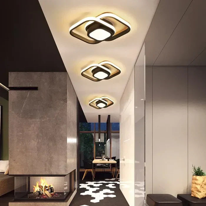 Orbiloop LED Plafondlamp met Dubbele Ringstructuur in Abstract Design