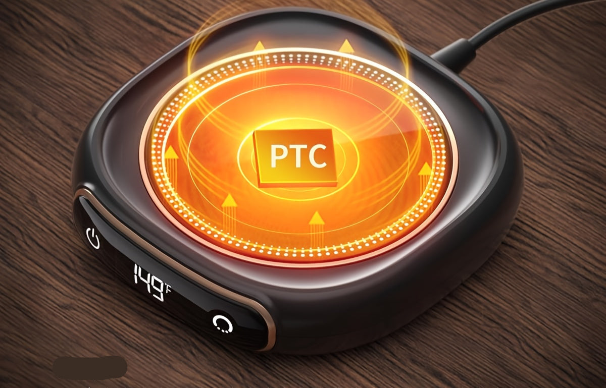 USB Smart Coffee Warmer Pad Compact Drink Heater with Safety Timer for Home & Office