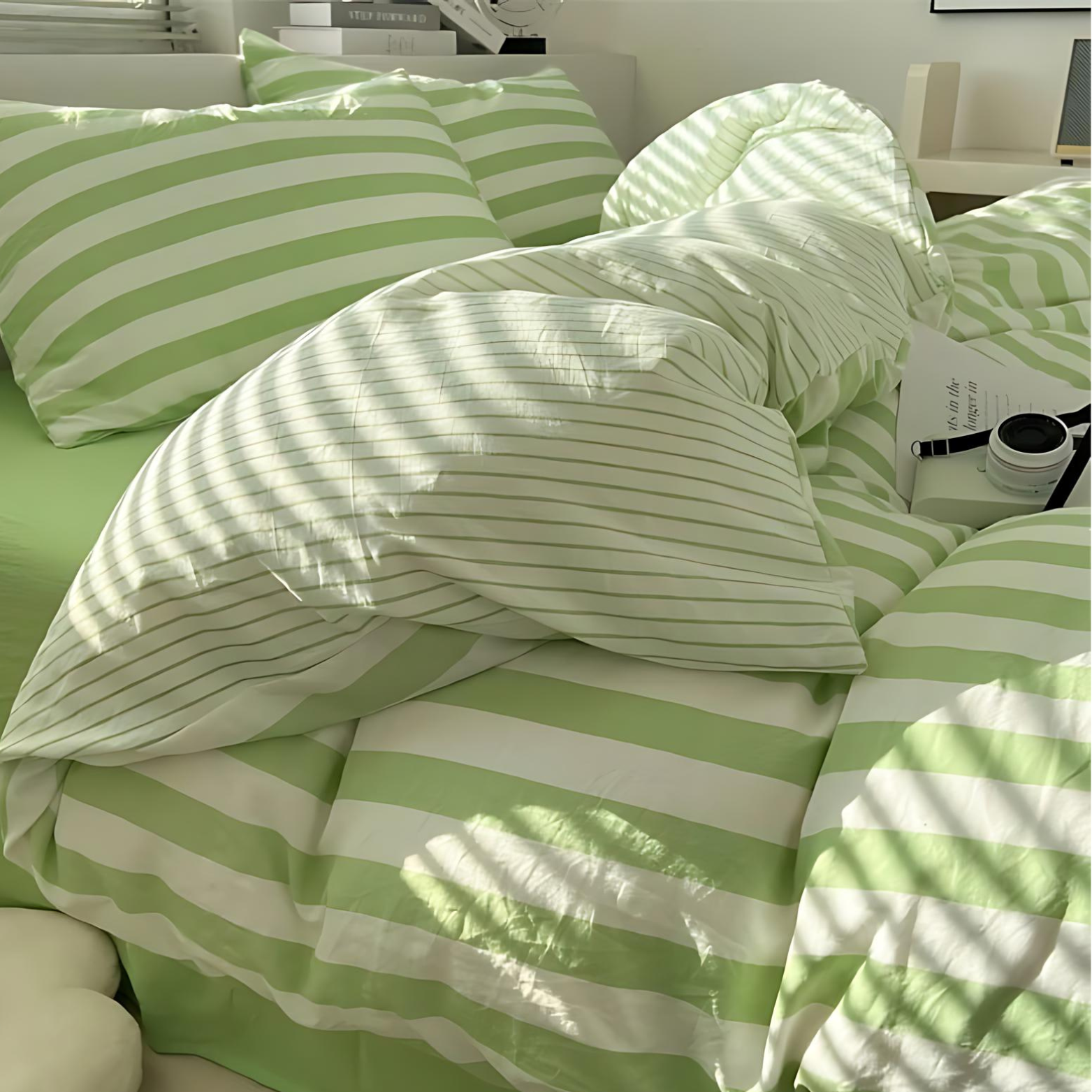 Luxury Striped Bedding Set Timeless Style & Coordinated Comfort
