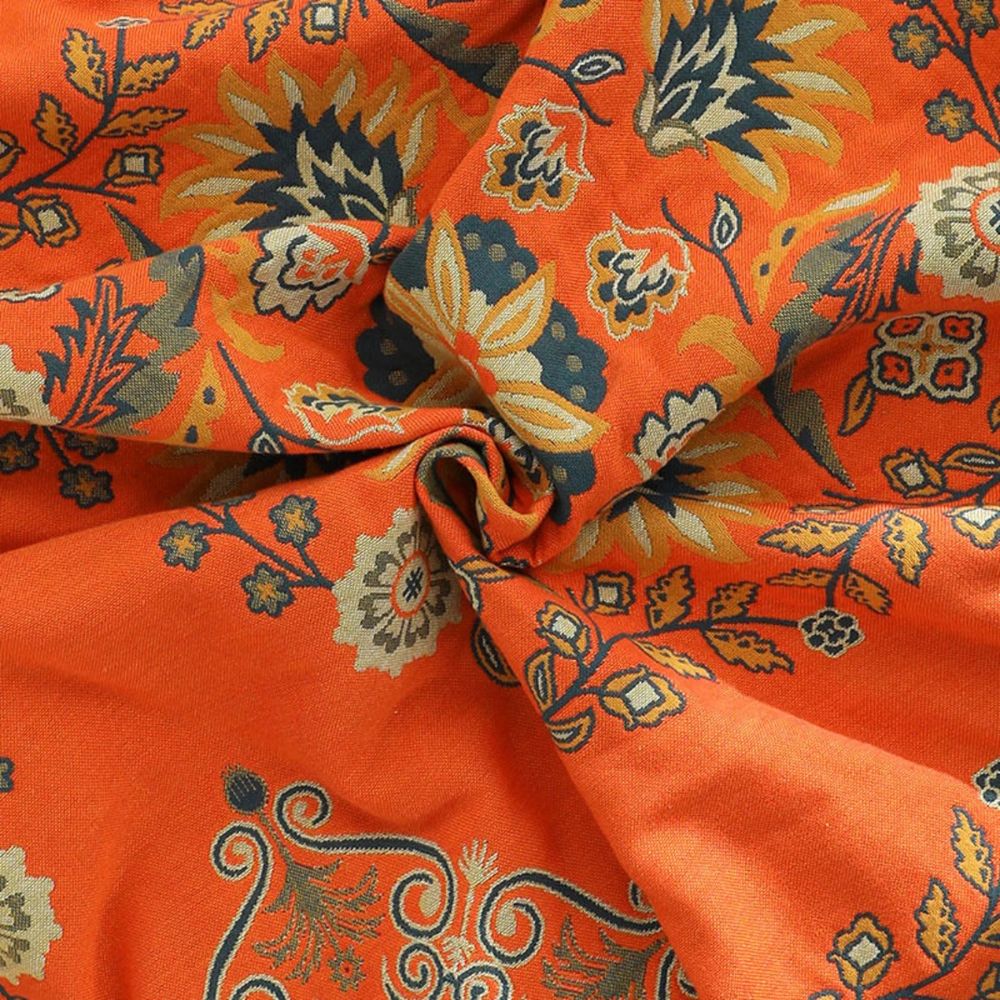 Marigold Reversible Throw Blanket Floral Orange & Teal Sofa and Travel Blanket