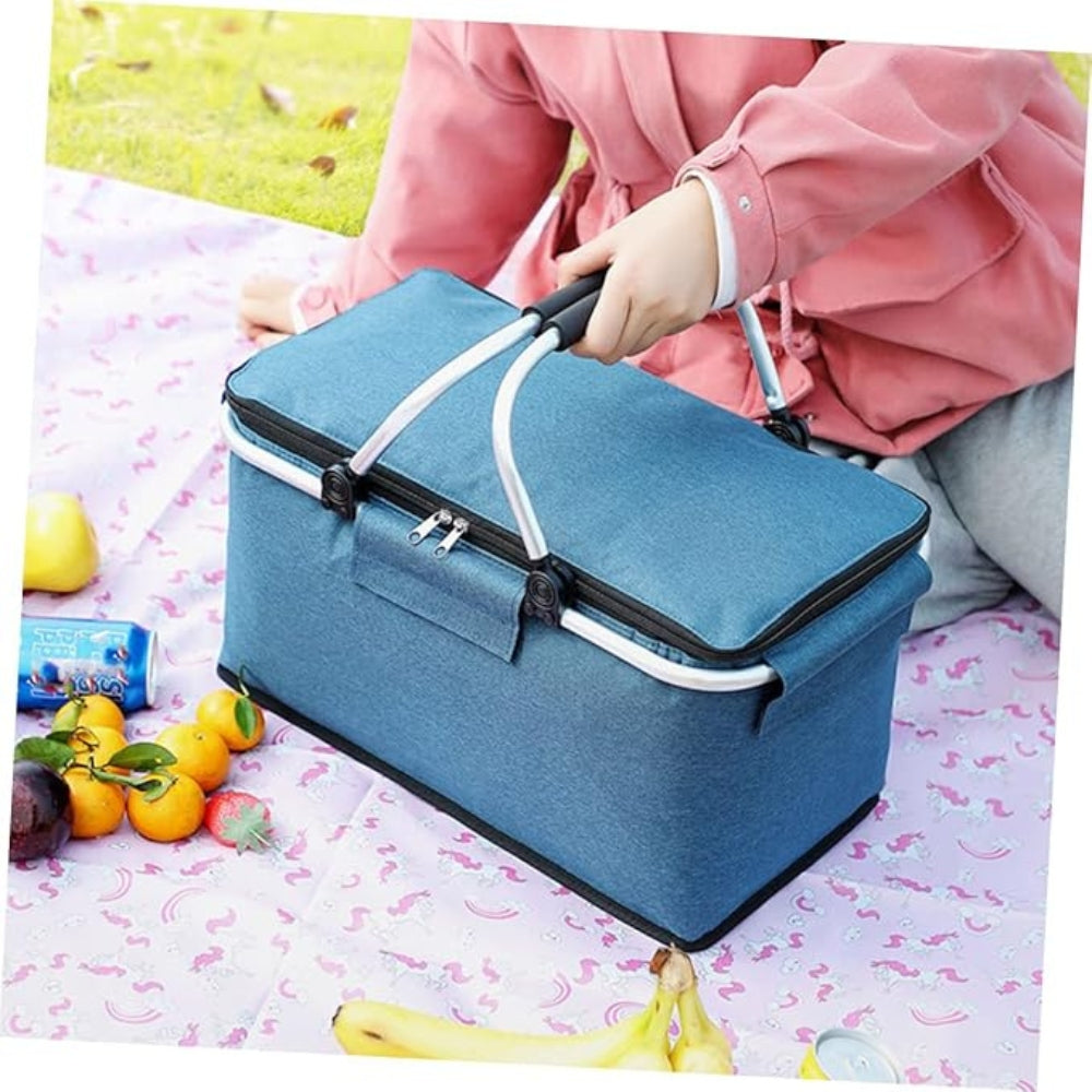 Foldable Leakproof Picnic Basket Insulated 18L Cooler for Outdoor & Travel