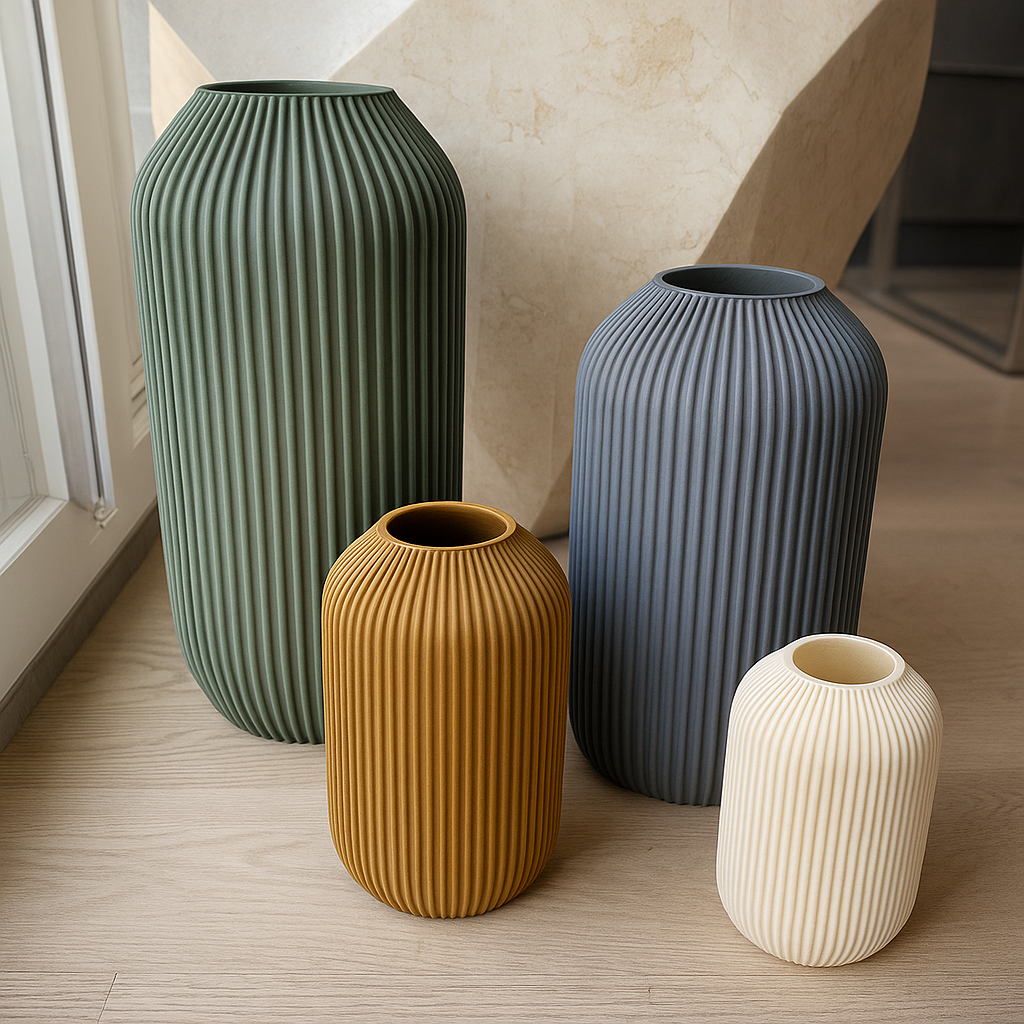 Ribbelvaas van bioplastic in 3D-printen