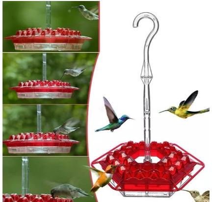 Hummingbird Feeder with Ant Moat Easy-Fill Hanging Outdoor Feeder