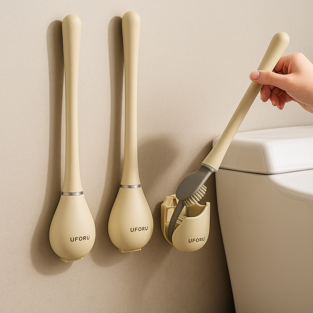 Wandmontage siliconen toiletborstel