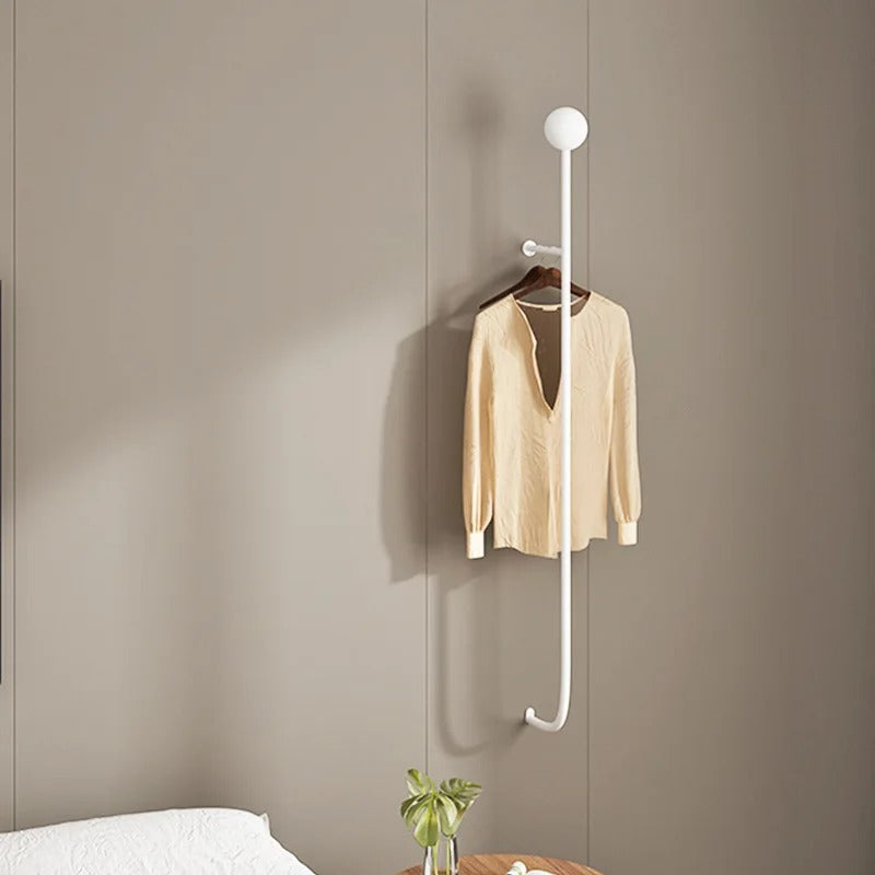 Stylish Wall Clothes Rack Elegant Gold Organizer with 6 Hooks
