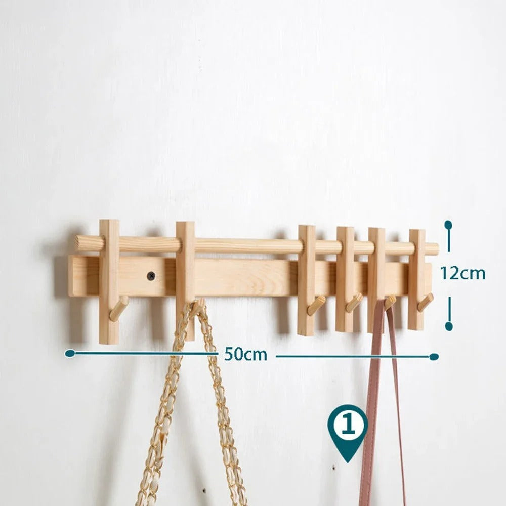 Modern Wall Rack Adjustable Hook Organizer for Hallway or Living Room