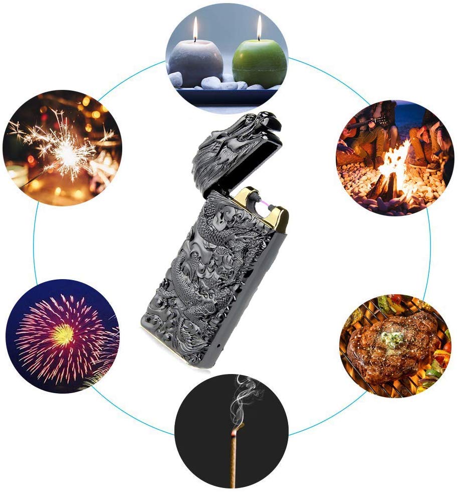 Windproof Flameless Plasma Lighter Portable USB Rechargeable