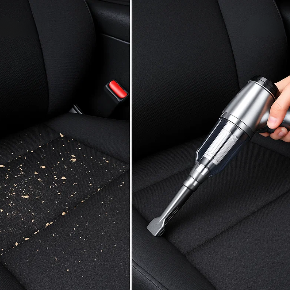 Portable Car Vacuum Cleaner Compact High-Suction Auto Cleaner with Attachments