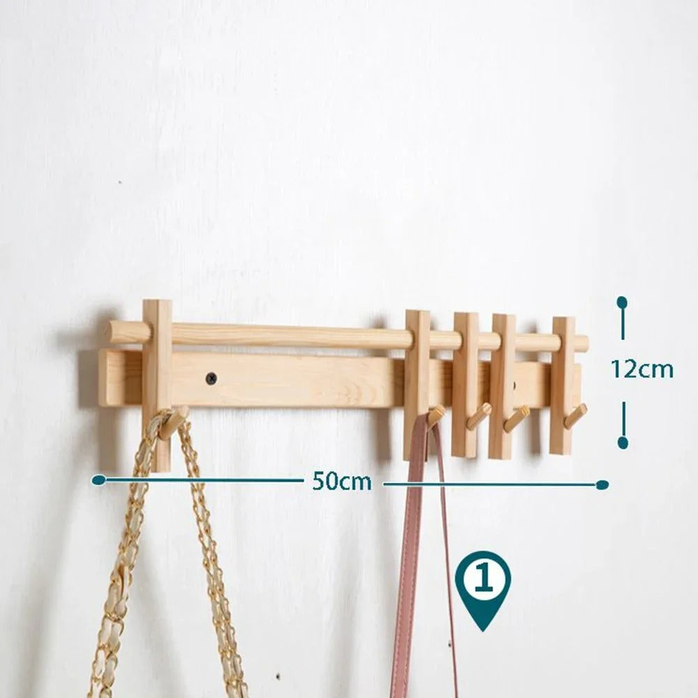 Modern Wall Rack Adjustable Hook Organizer for Hallway or Living Room