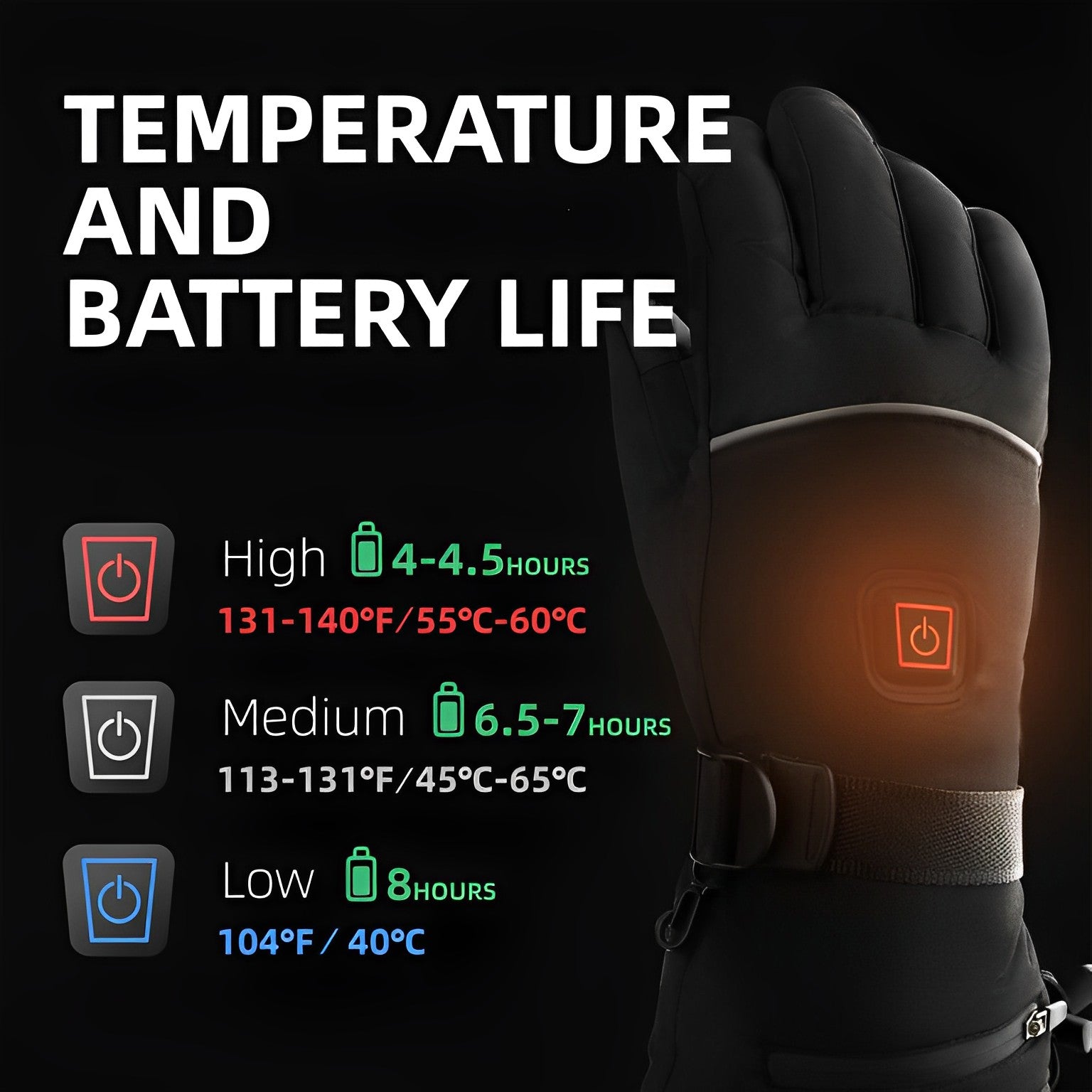 Thermal Heated Gloves Quick-Heat Protection for Outdoor Use