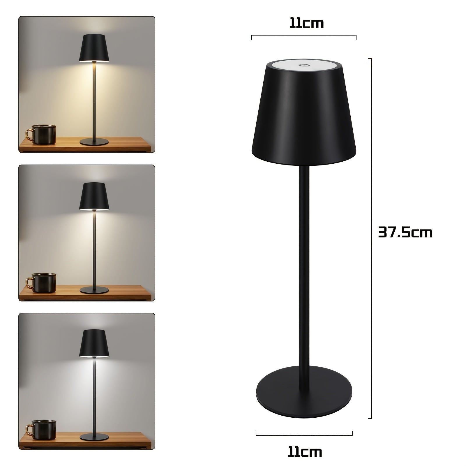 2 Pieces Rechargeable Wireless LED Touch Table Lamp