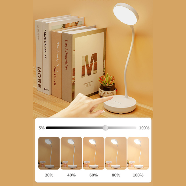 LED Desk Lamp with Adjustable Brightness and Flexible Movement
