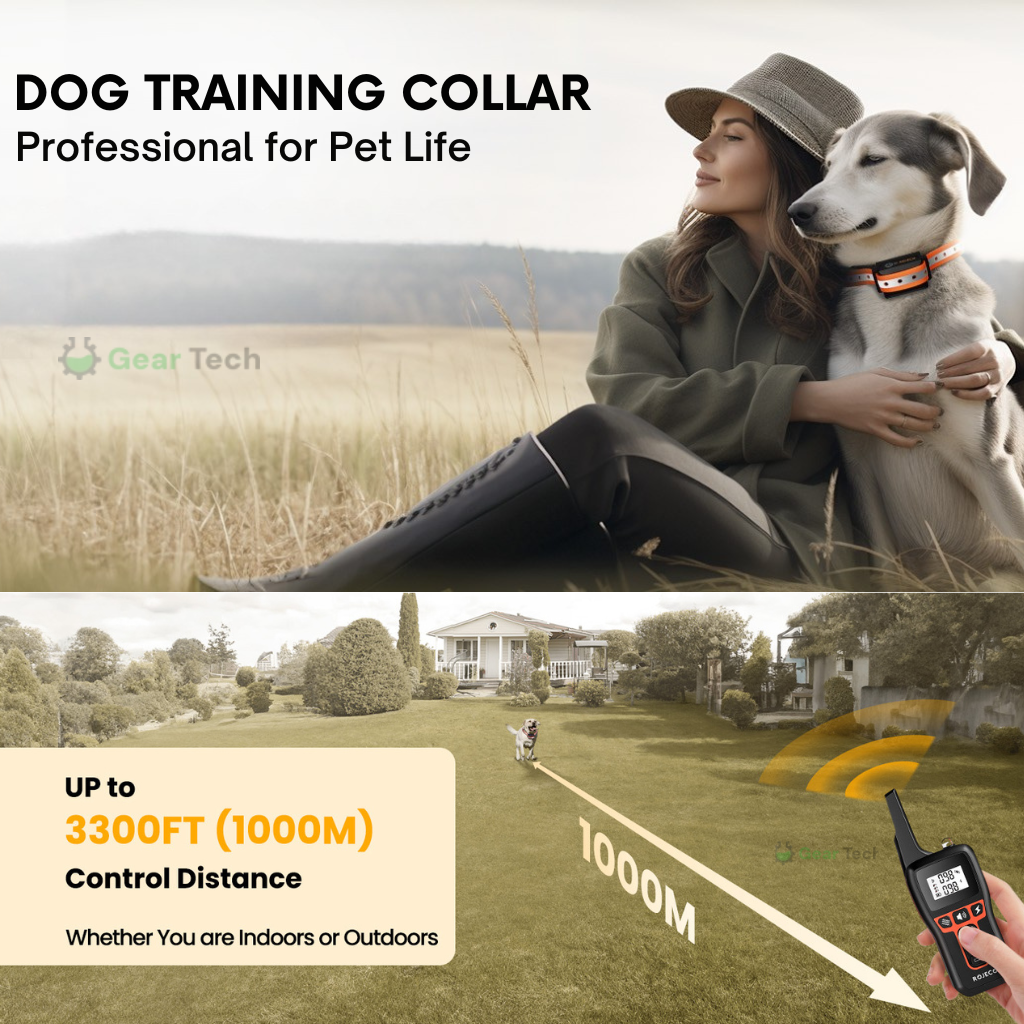 Dog Training Collar Long-Range Waterproof Remote for All Dog Sizes