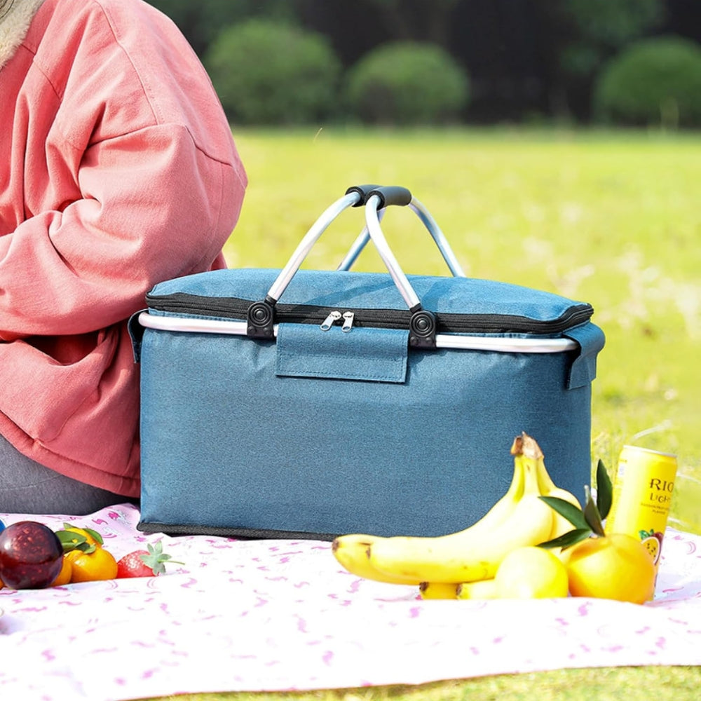 Foldable Leakproof Picnic Basket Insulated 18L Cooler for Outdoor & Travel