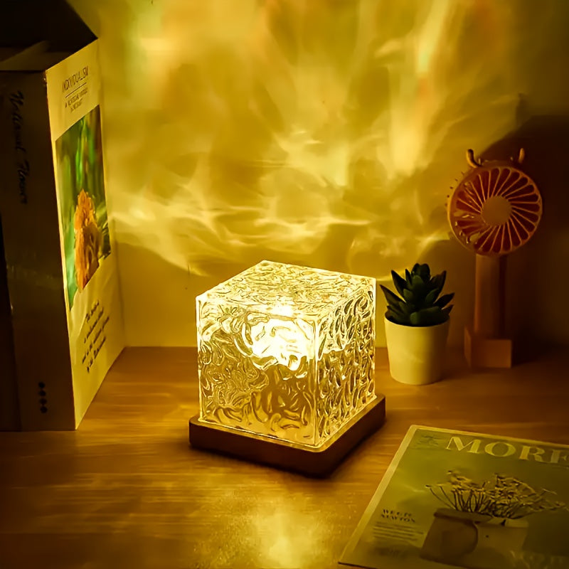Lava Lamp Water Ripple Aurora Ambient Light in Square & Crown Shape