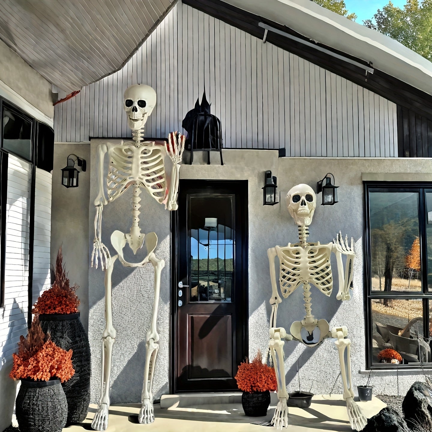 Giant 12 Ft Halloween Skeleton Decoration Posable Outdoor
